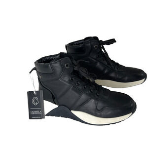 Carmela Comfortflex Made In Spain Leather‎ Ankle Booties Black Size 9.5